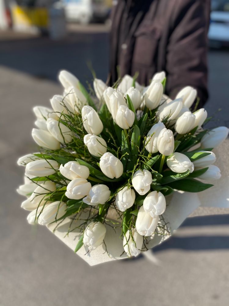 Mazzo tulipani bianchi.
